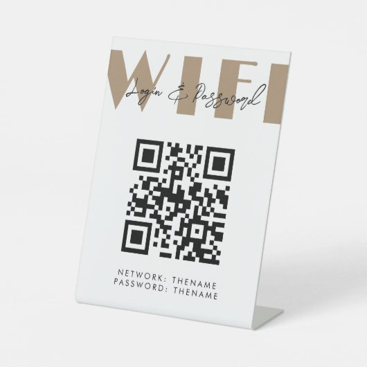 Wifiネットワークおよびパスワードビジネス小売 台座サイン (正面)