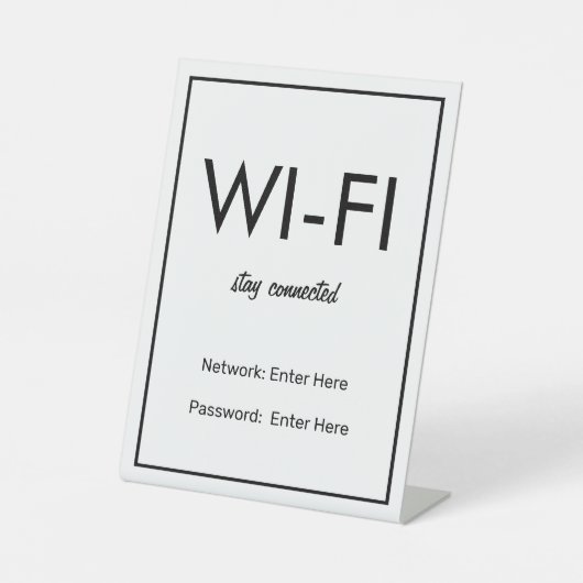 Wifiネットワークおよびパスワードビジネス小売 台座サイン (正面)