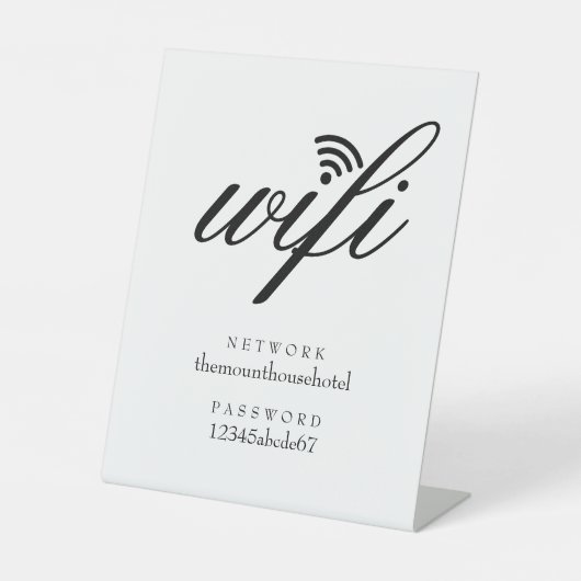 Wifiネットワークおよびパスワードビジネス小売 台座サイン (正面)