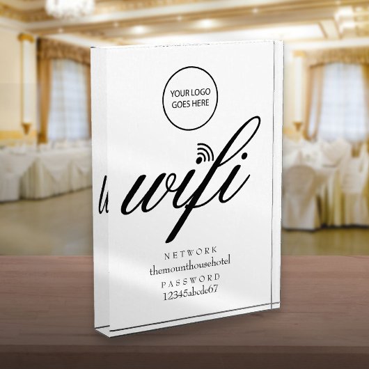 Wifiネットワークとパスワードによるロゴの署名 フォトブロック