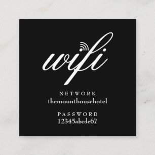 Wifiネットワークとパスワードのゲストカード スクエア名刺