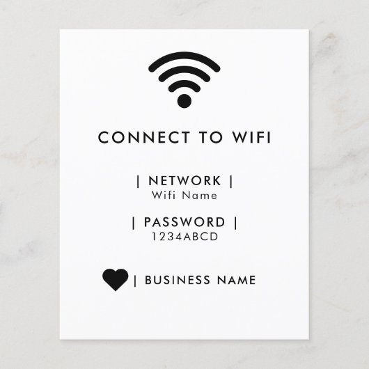 Wifiネットワークとパスワードのビジネス小売 チラシ (正面)