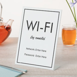 Wifiネットワークとパスワードのビジネス小売 台座サイン