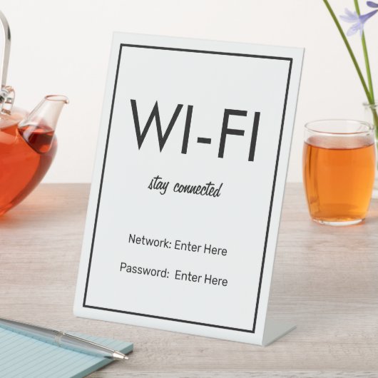 Wifiネットワークとパスワードのビジネス小売 台座サイン (インサイチュ)