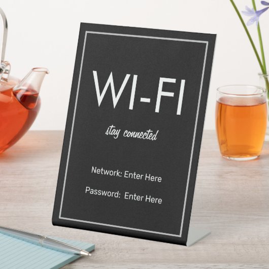 Wifiネットワークとパスワードのビジネス小売 台座サイン (インサイチュ)