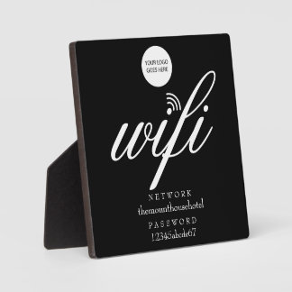 Wifiネットワークとパスワードのロゴの署名 フォトプラーク
