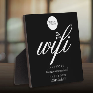 Wifiネットワークとパスワードのロゴサイン フォトプラーク