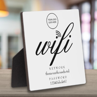 WiFiネットワークとパスワードのロゴサイン フォトプラーク