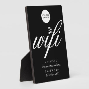 Wifiネットワークとパスワードのロゴ看板 プレート フォトプラーク