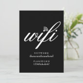 Wifiネットワークとパスワードの署名カード 招待状 (スタンド正面)