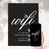 Wifiネットワークとパスワードの署名カード 招待状