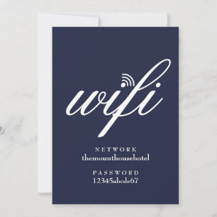 Wifiネットワークとパスワードサインカード 招待状