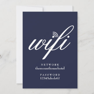Wifiネットワークとパスワードサインカード 招待状