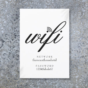 Wifiネットワークとパスワードサインゲストカード 招待状