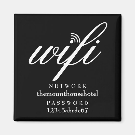 Wifiネットワークとパスワードサイン マグネット (正面)