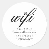 Wifiネットワークとパスワードサイン ラウンドシール (正面)