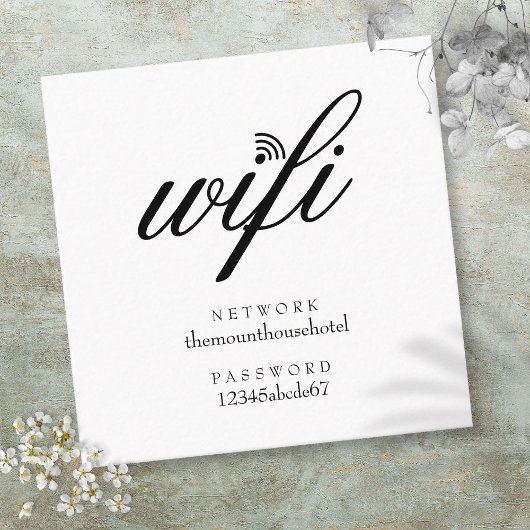 Wifiネットワークとパスワード スクエア名刺