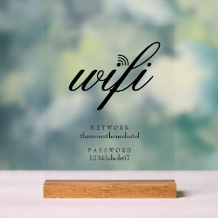 Wifiネットワークとパスワード ビジネス小売 アクリルサイン
