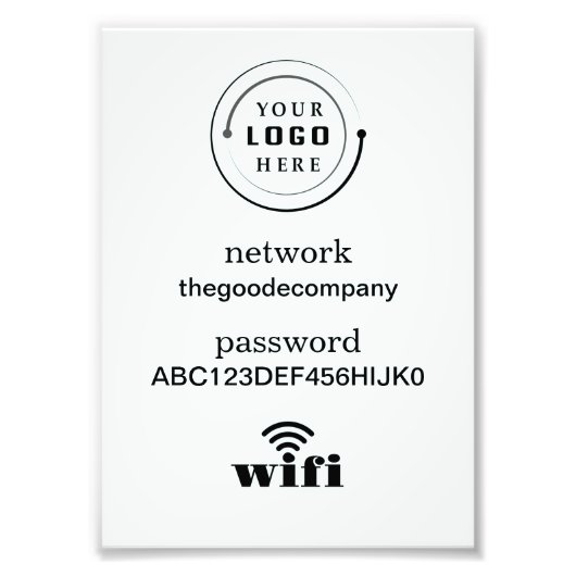 Wifiネットワークとパスワード ビジネス小売 フォトプリント (正面)