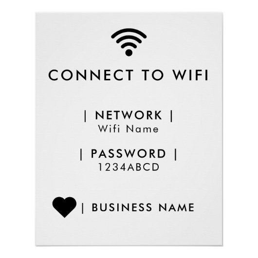 Wifiネットワークとパスワード ビジネス小売 ポスター (正面)