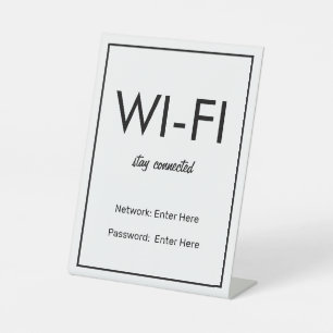 Wifiネットワークとパスワード ビジネス小売 台座サイン