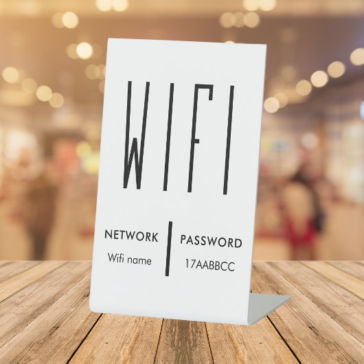 Wifiネットワークに接続するためのスキャンQRコードWifiパスワード 台座サイン