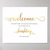 Wifiネットワークのハッシュタグ金ゴールド結婚の白書 ポスター (正面)