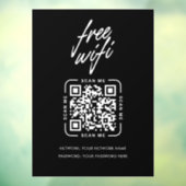 WiFiネットワークのQRコード ブラック モダン ビジネス ウィンドウサイン (シート3)