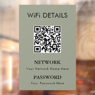 WiFiネットワークアクセス | QRコードパスワード表示 ウィンドウサイン