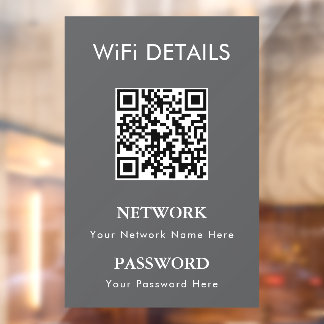 WiFiネットワークアクセス | QRコードパスワード表示 ウィンドウサイン