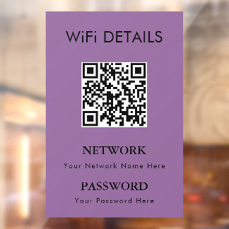 WiFiネットワークアクセス | QRコードパスワード表示 ウィンドウサイン