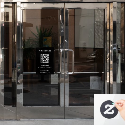 WiFiネットワークアクセス｜QRコードパスワード表示 ウィンドウサイン (オフィスドア)