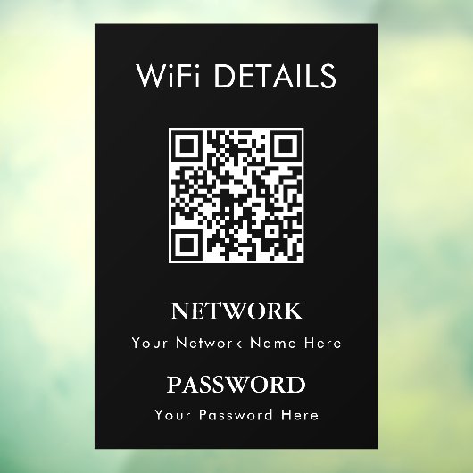 WiFiネットワークアクセス｜QRコードパスワード表示 ウィンドウサイン (シート3)