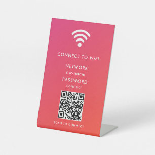 WiFiネットワークスキャンQRコードでインターネットに接続 台座サイン