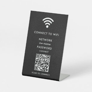 WiFiネットワークスキャンQRコードでインターネットに接続 台座サイン