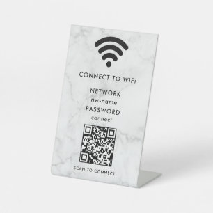 WiFiネットワークスキャンQRコードでインターネットに接続 台座サイン