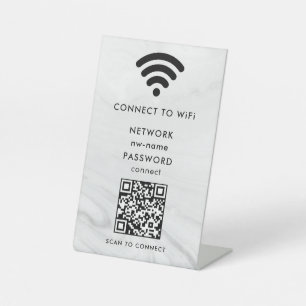 WiFiネットワークスキャンQRコードでインターネットに接続 台座サイン