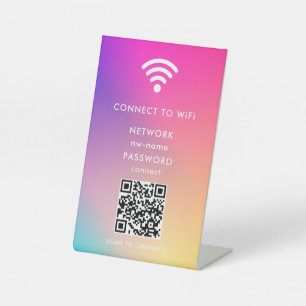 WiFiネットワークスキャンQRコードでインターネットに接続 台座サイン