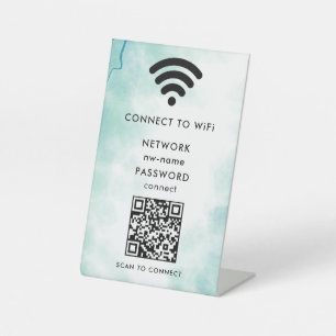 WiFiネットワークスキャンQRコードでインターネットに接続 台座サイン