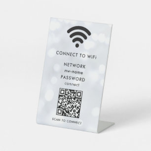 WiFiネットワークスキャンQRコードでインターネットに接続 台座サイン