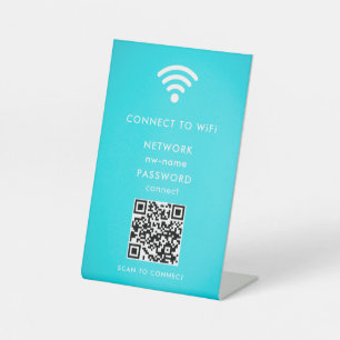 WiFiネットワークスキャンQRコードでインターネットに接続 台座サイン