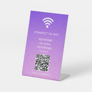 WiFiネットワークスキャンQRコードでインターネットに接続 台座サイン