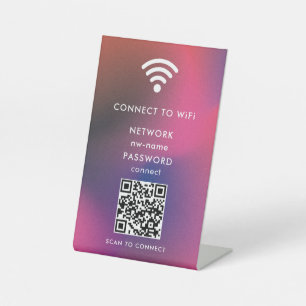 WiFiネットワークスキャンQRコードでインターネットに接続 台座サイン
