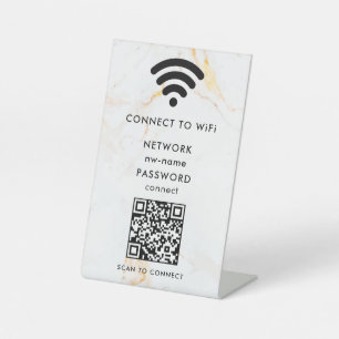 WiFiネットワークスキャンQRコードでインターネットに接続 台座サイン