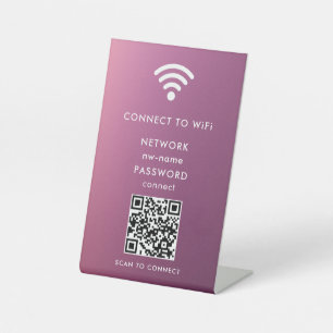 WiFiネットワークスキャンQRコードでインターネットに接続 台座サイン