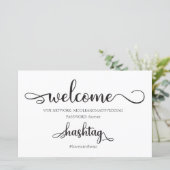 Wifiネットワークハッシュタグ白黒結婚の署名 (スタンド正面)