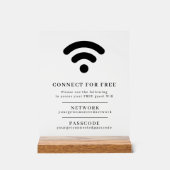 Wifiネットワークパスコードのゲストカスタム情報QRコード アクリルサイン (正面)