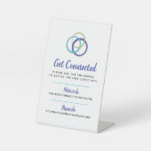 Wifiネットワークパスコードのゲスト情報カスタムブルーリング 台座サイン (正面)