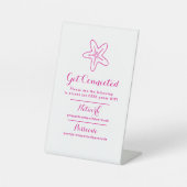 Wifiネットワークパスコードのゲスト情報スターフィッシュピンク 台座サイン (正面)