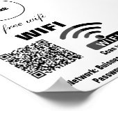 WIFIネットワークパスワードQRコードポスター ポスター (角)